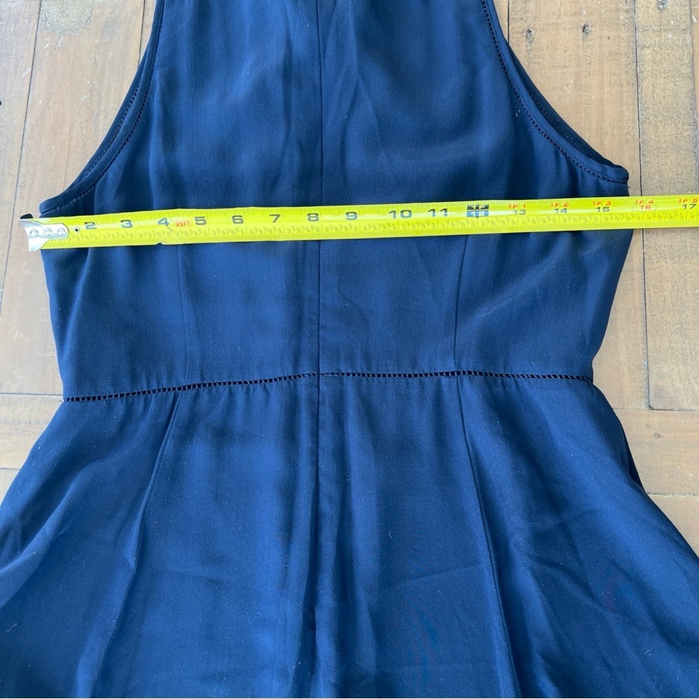 Rebecca Taylor Silk Twist Open Front Fit And Flare Dress Women’s 4 Navy Preppy - Picture 10 of 12